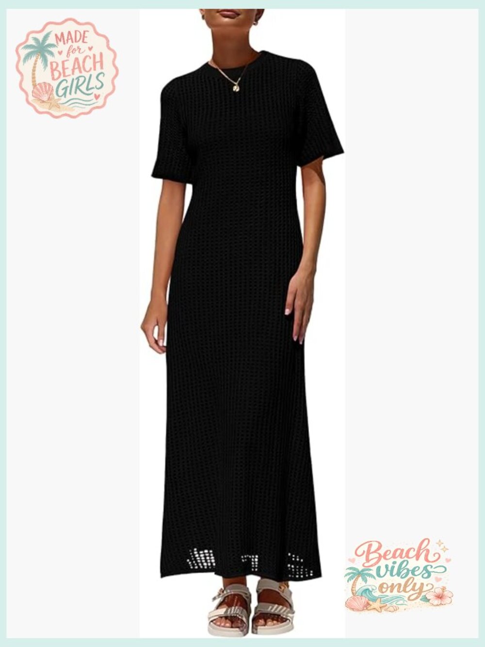 Two Piece Maxi Vacation Dress with Hollow Out Details